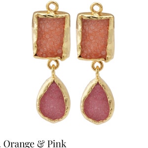Natural Sugar Druzy Gemstone Earrings, Agate Druzy Earring Making Jewelry,  DIY Components Earrings, Druzy Earrings For Wholesaler.  2065