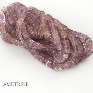 Natürliche Ametrin Heishi 5.5-6.5 mm Perlen, glatte Ametrin Heishi Reifen Perlen Edelstein für Schmuckherstellung Perlen, Reifen Perlen für Armband BT-07