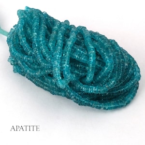 Natürliche Apatit Edelstein Reifen Perlen, 16 Zoll Lang Heishi Reifen Schmuck, handgemachte machen Halskette Armbänder AAA Qualität Reifen Perlen.  BT-08