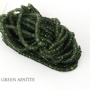 Echte grüne Apatit Heishi Reifen Perlen, Zentrum Bohrer Rad Form Perlen 4-5 mm Reifen Strang, Reifen Form Edelstein Perlen Schmuck Handwerk BT-53