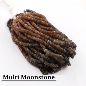 Multi Mondstein 4-5 MM Reifen Perlen, Halbedelstein Perlen, 16 Zoll 16 &quot;Strang Schüttgut Perlen Versorgung, Heishi Rad Perlen machen. TB: -5
