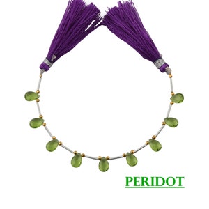 Birnen-Form Facettierte Perlen Strang, Briolette Perlen Peridot Edelstein, handgemachte Handwerk Perlen Schmuck, Birne Perlen 6-Zoll-Strang Lieferungen. CL-1513