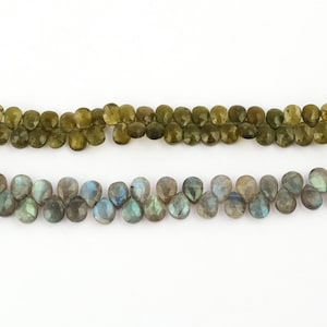 Pear Shape Briolette Strands, Labradorite Vessonite Gemstone faceted Strands, Finding Beads Making Necklace Wholesale Beads Supply. 2552