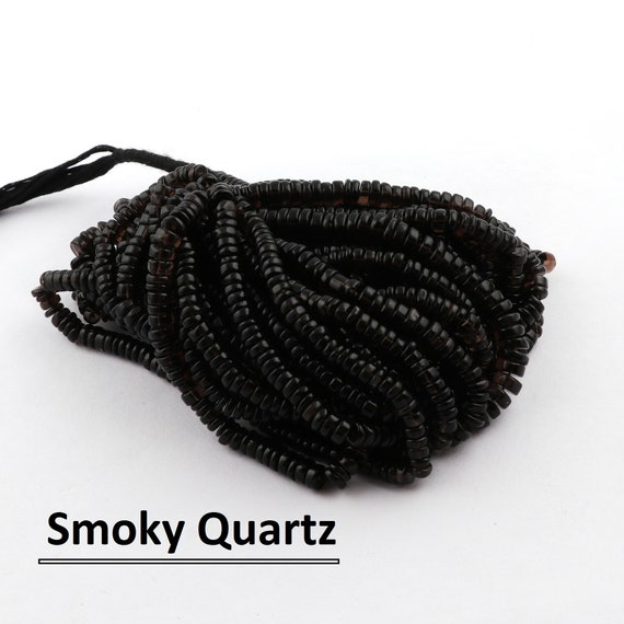 Smoky topaz Plain tyre beads Smoky topaz Plain tyre beads