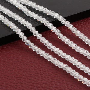 White Cubic Zircon Gemstone Beads, Center Drilled Round Shape Beads Making Strand, Zircon Beads Handmade Making Jewelry Supplies. CL-81