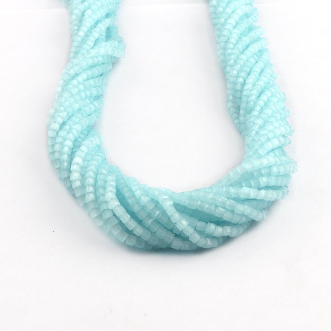 Hydro Gemstone Beads Aqua Blue Hydro Quartz Gemstone Long Etsy