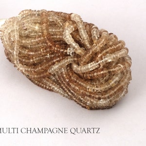 Mulit Champagen Quarz Reifen Perlen, 4-5 mm Heishi Reifen Perlen Schmuck Glatte Reifen Perlen, Perlen Strang Reifen Klar poliert Reifen Perlen BT-84