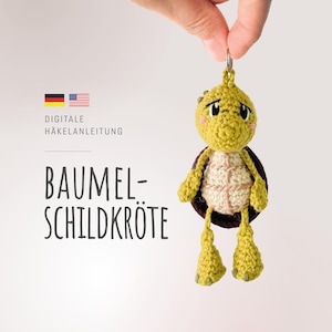 PDF Crochet Pattern Turtle - Ani&#39;s Dangling Turtle, Crochet Turtle, Crochet Keychain as Gift Idea