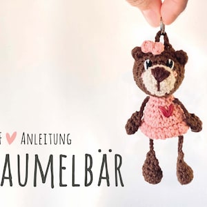 PDF crochet instructions dangling bear // German // Instructions // Bear // crochet // Keychain