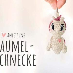 PDF crochet instructions for dangling snail // German // instructions // crochet // keychain