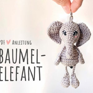 PDF crochet instructions tree elephant // German // instructions // elephant // crochet // keychain