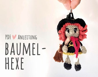 PDF crochet instructions tree witch // German // instructions // crochet // keychain // witch