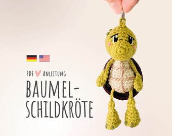 PDF crochet instructions dangling turtle // German // ENGLISH // Instructions // Turtle // crochet // Keychain