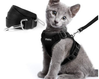 Classic Rainbow Escape Proof Dog Cat Harness and Leash,Nylon Pet Cat Dog Kitten Adjustable Colorful Harness Lead Leash Collar Belt Set for Large Medium and Small Dogs Pet Collar Colorful
