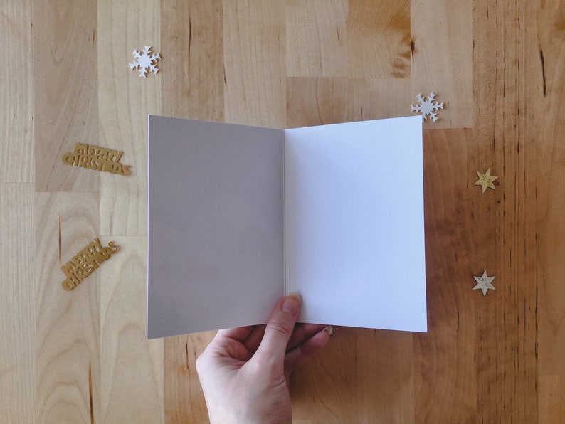 Carte de Noël Botte de Noël sur la cheminée, carte double, papeterie Merry Christmas Joyeux Noël, fait main avec amour image 3