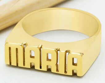 Block Letter Ring - Etsy