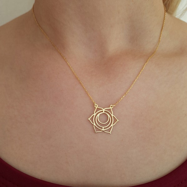 Sacral Chakra Necklace - Mother's Day Gift - Chakra Jewelry - Yoga Necklace - Svadhishthana Chakra Pendant - Chakra Symbol  Necklace