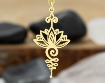 lotus flower jewellery yoga necklace gift mantra mindfulness choker dainty minimalist boho jewelry Silver yoga jewelry Lotus Necklace