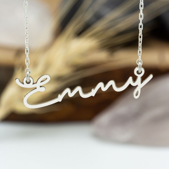 Sterling silver cursive name necklace sale