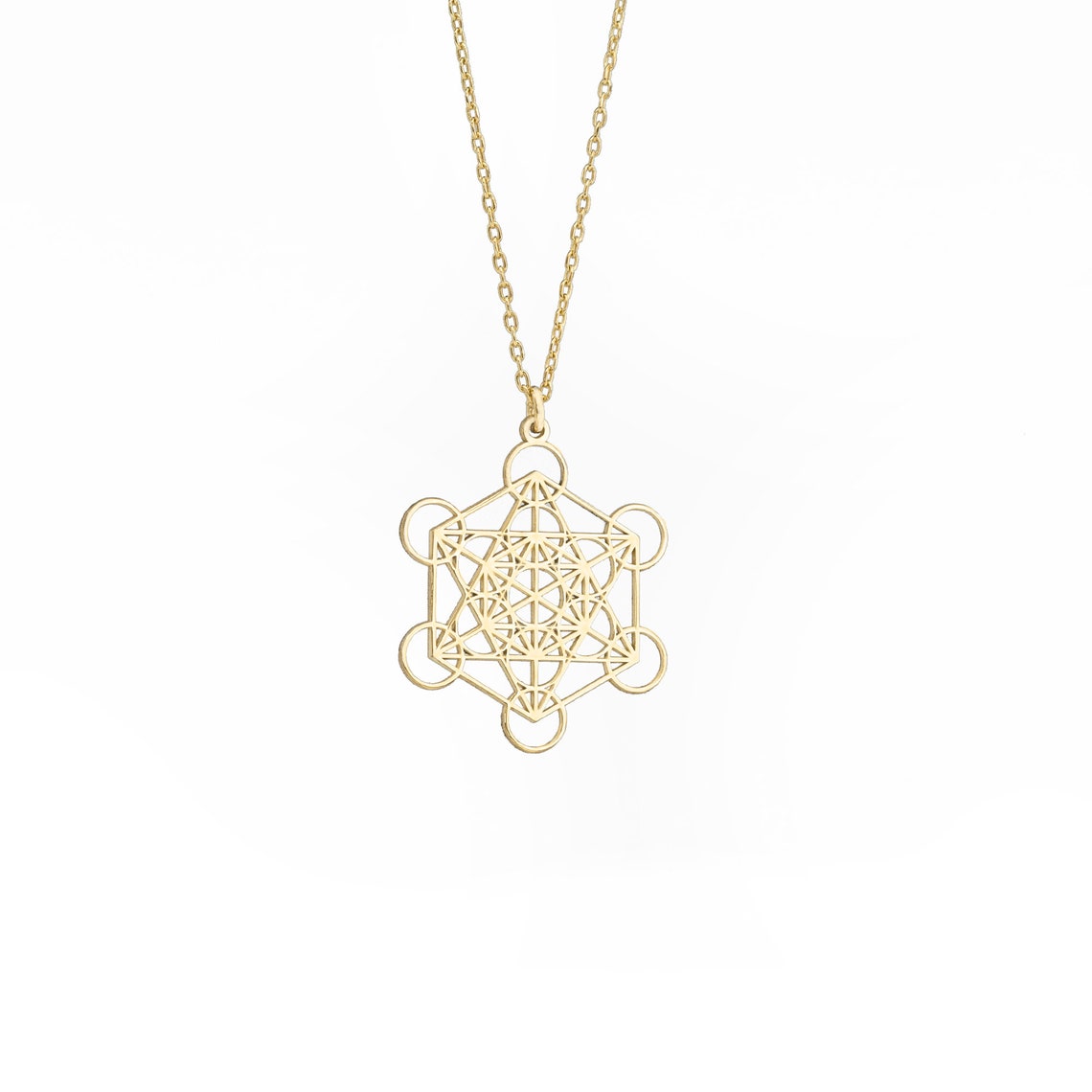 Gold Metatron Necklace Sacred Geometry Jewelry Metatron Etsy