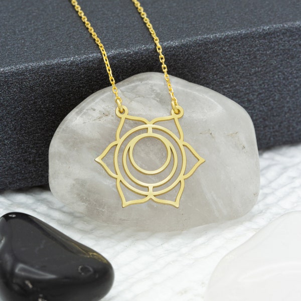 The chakra spiral - gold brass necklace