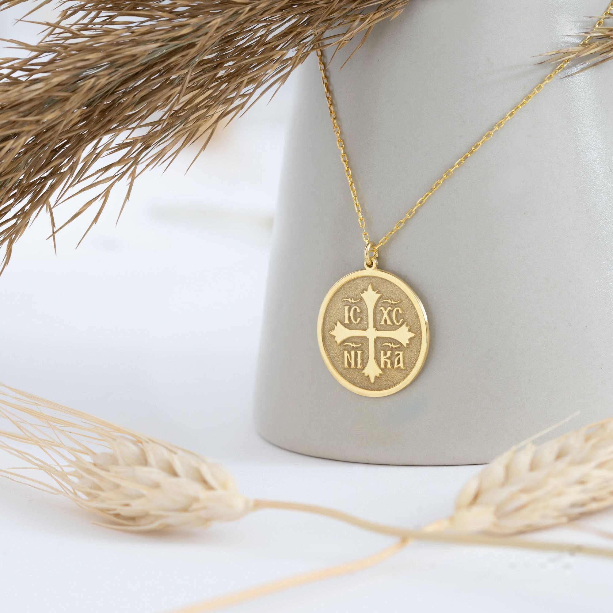 Christian Eastern Orthodox Cross Necklace - IC XC NIKA Cross Necklace - Religious Charm - Orthodox Necklace - Christian Jewelry