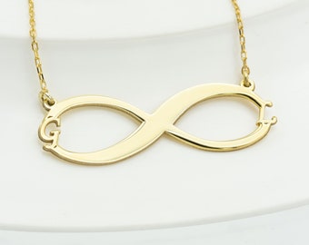 Initialen Infinity Halskette - Muttertagsgeschenk - Infinity Halskette - Personalisierte Infinity Halskette - Benutzerdefinierte Paar Halskette