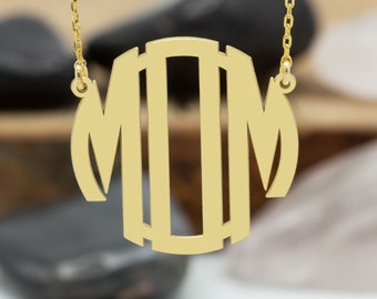 Handmade Initial Necklace - Mother's Day Gift - Personalized Monogram Letters Necklace - Custom Necklace - Gold Jewelry