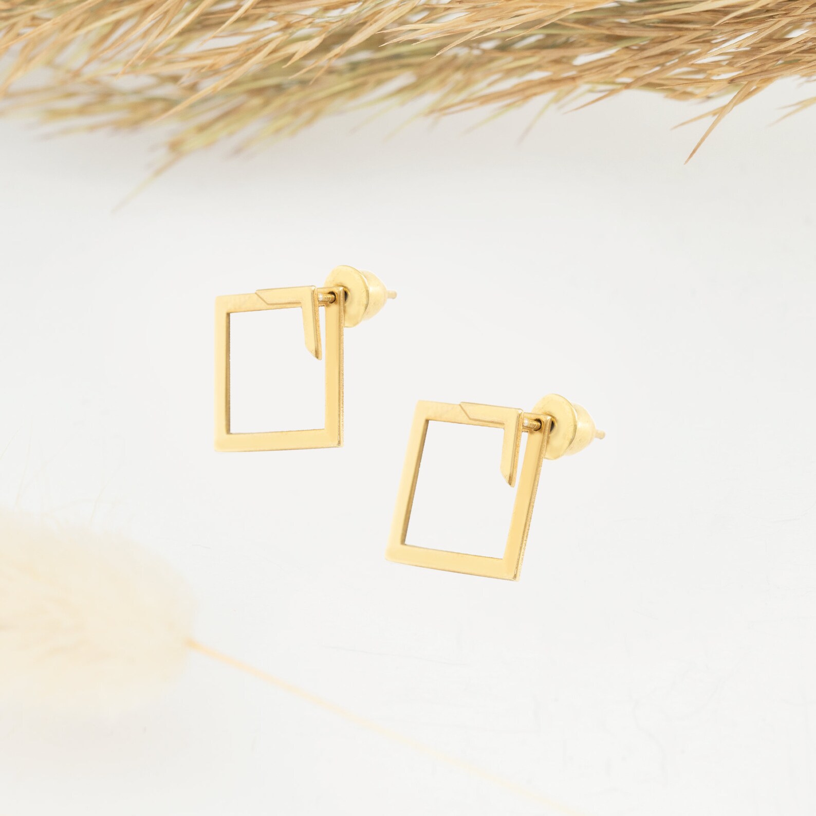 Ear Jacket Earrings Square Earring Dainty Ear Jacket Etsy