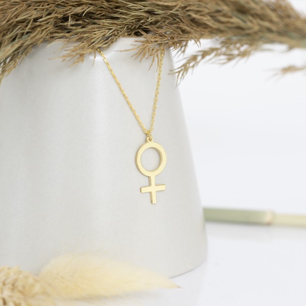 Collier symbole féminin - cadeau de la Saint-Valentin - collier Vénus - collier féministe - collier signe femme - égalité des genres - cadeau pour elle