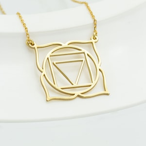 Muladhara Symbol Necklace Silver - Mother's Day Gift - Root Chakra Necklace - Chakra Jewelry - Yoga Necklace - Gold Chakra Symbol Charm