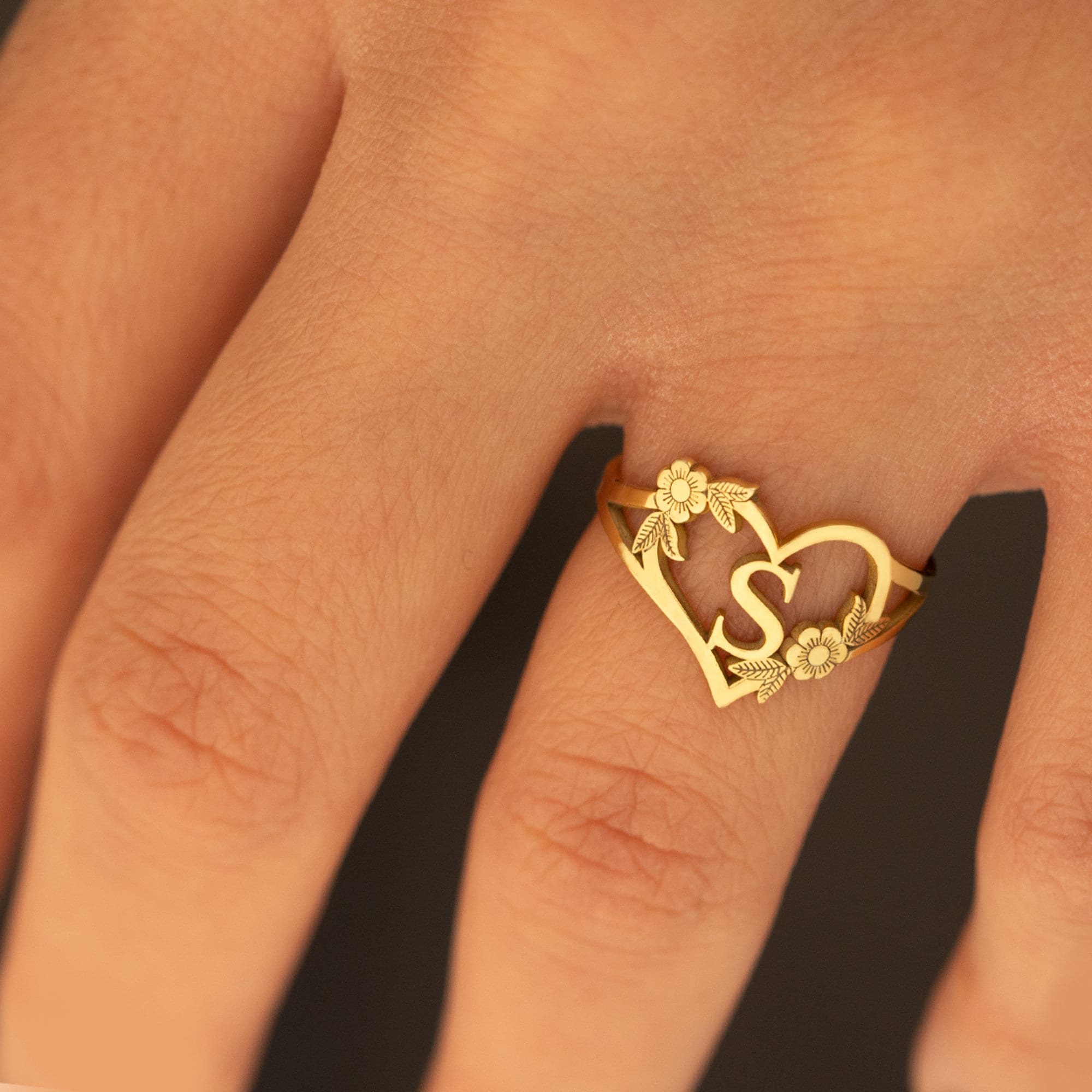 S Letter Name Alphabet Finger Ring