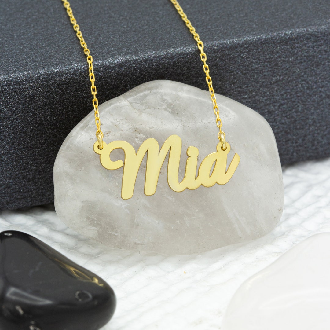 14K Personalized Name Necklace White Gold Mother's Day Gift Gold Name