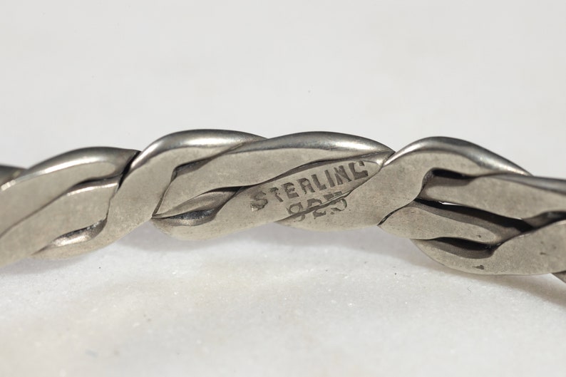 Vintage Sterling Silver Handmade Braided Bangle Bracelet
