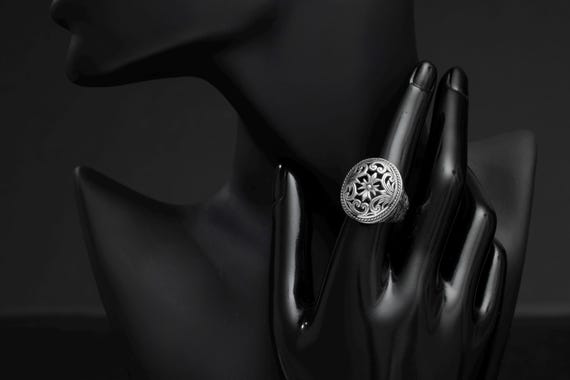 Heavy Silver 925 Statement Ring – Size 7, Maltese… - image 6