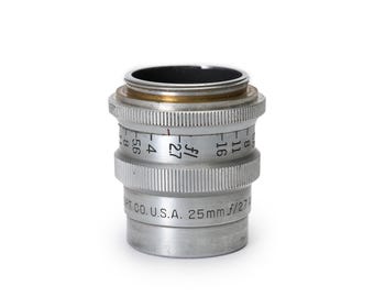 Objetivo Bausch & Lomb Animar de 25 mm f/2.7 con montura C vintage, fabricado en EE. UU.