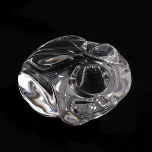 Steuben Crystal Frog Hand Cooler Paperweight by Lloyd Atkins, Signed, Mid-Century