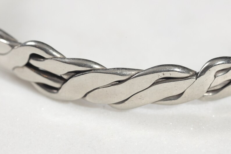 Vintage Sterling Silver Handmade Braided Bangle Bracelet