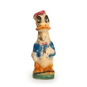 Vintage Donald Duck Chalkware Carnival Prize – 14&quot; Tall 1930s-40s Disney Collectible