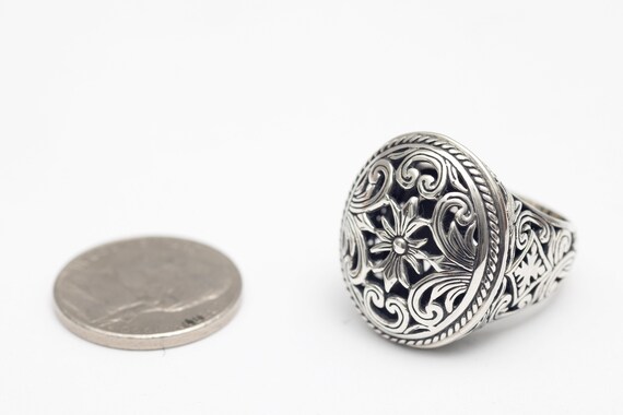 Heavy Silver 925 Statement Ring – Size 7, Maltese… - image 12