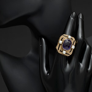 Nicky Butler Sterling Silver Gold-tone Gemstone Ring - Size 8