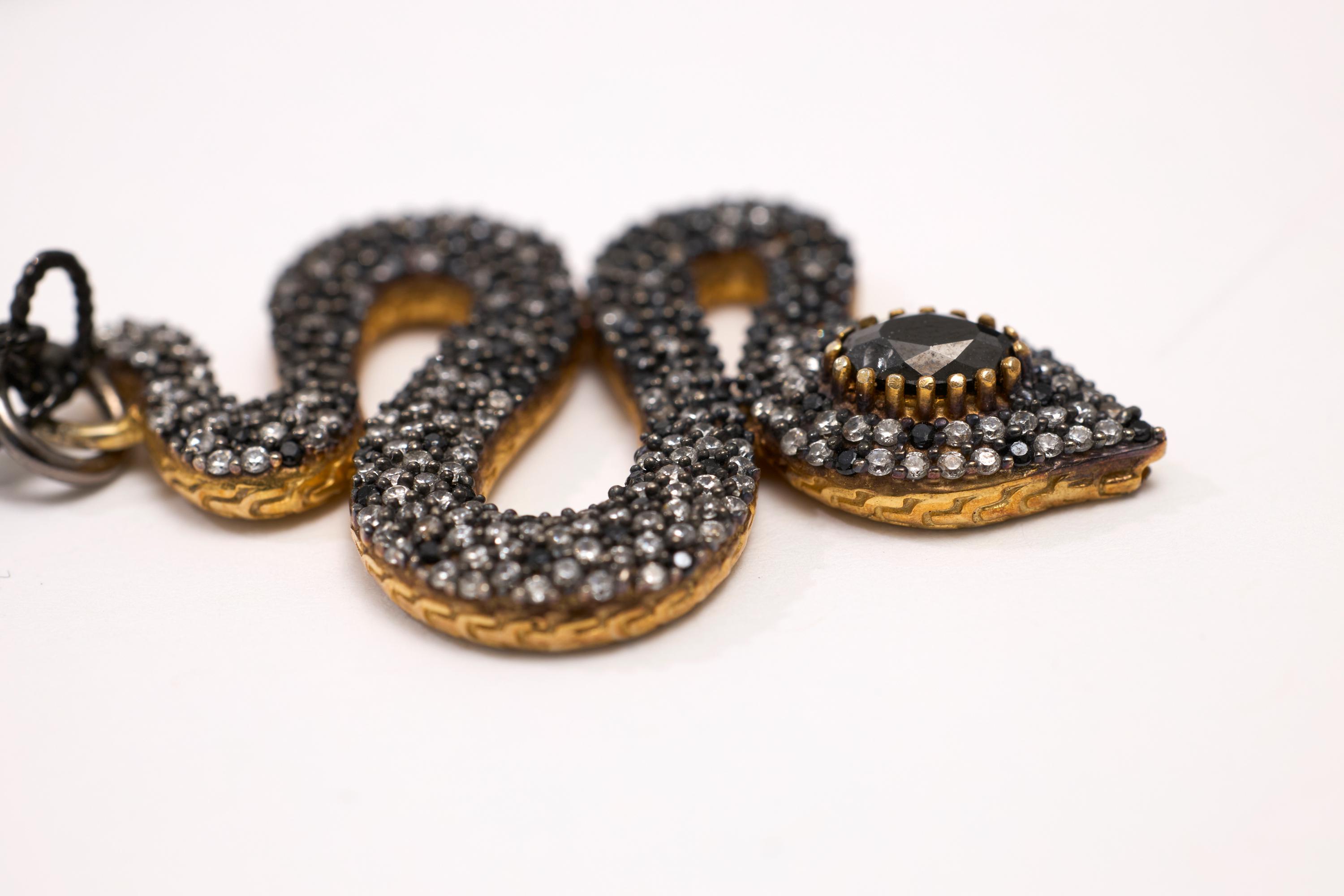 Swarovski Snake Pendant Necklace: Black Crystal Serpent Jewelry - Etsy