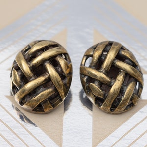 Giorgio Armani Bronze Ton geflochtene Ohrclips.