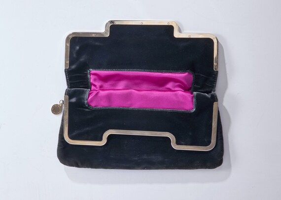 Stella McCartney Gray Velvet Clutch Purse - image 3