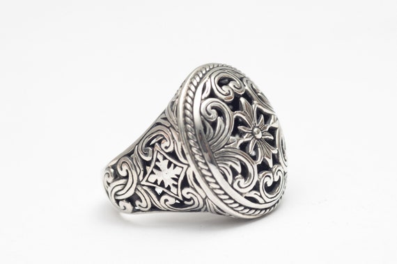 Heavy Silver 925 Statement Ring – Size 7, Maltese… - image 4