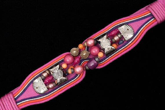 Vintage 80s Purple and Burgundy Art Belt by Carolyn Tanner Vintage 80s Carolyn Tanner Belts / 80s Art Belt Set - Gem main image 4