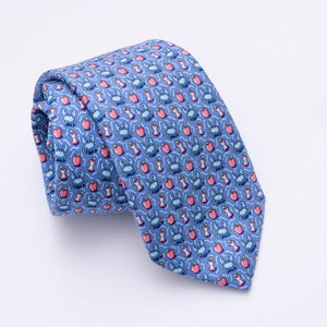 Vineyard Vines Silk Crab Apple Blue Tie Handpicked by Step and Ian