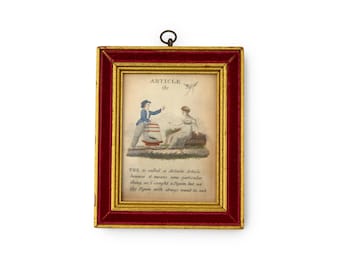 Antique Framed Grammar Lesson Print Article the Victorian Educational Print