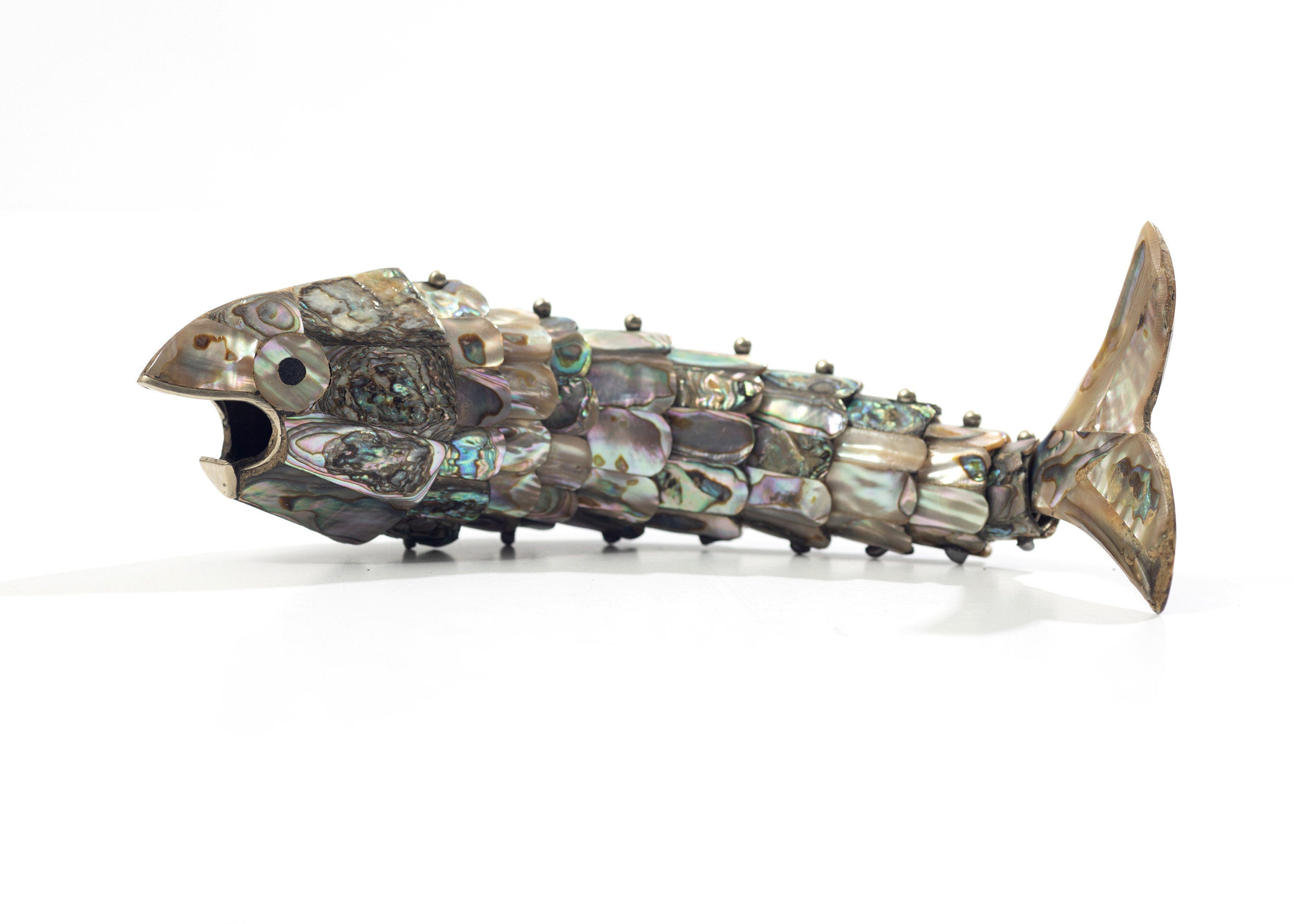 Vintage Large Abalone Articulating Fish Bottle Opener - 9 Vintage Large Abalone Articulating Fish Bottle Opener - 9