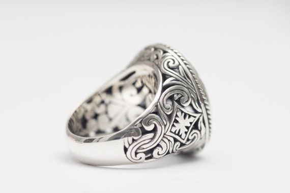 Heavy Silver 925 Statement Ring – Size 7, Maltese… - image 9